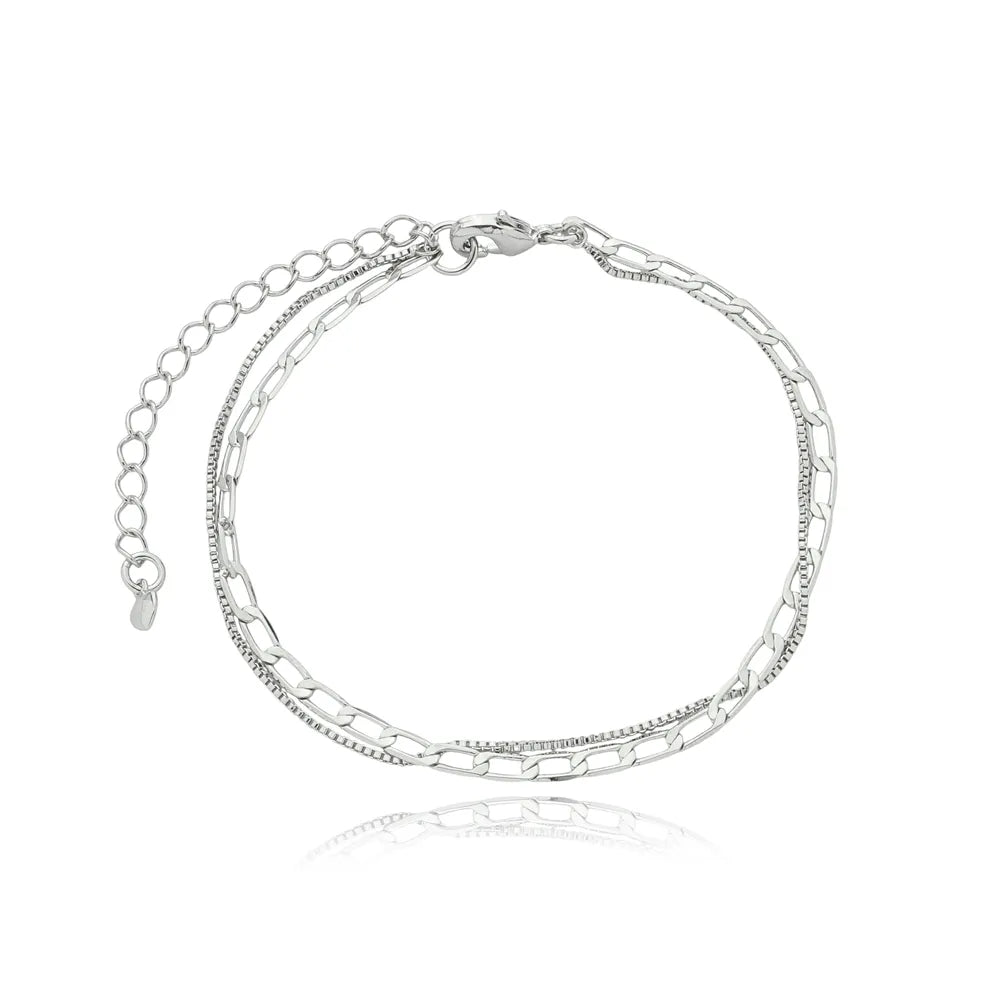 Pulseira Dupla Elos Retangulares